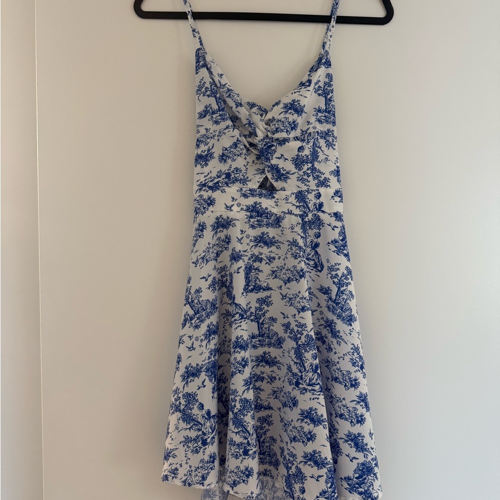 Blue and White Floral Dress
